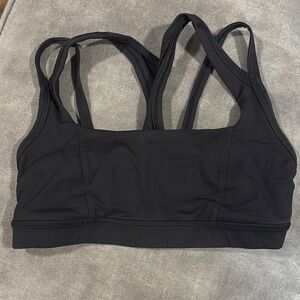 LULULEMON Energy long lined black sports bra, size 6, black